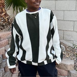 Reworked ashworth toweling patchwork colorblock striped golf sweater - XL